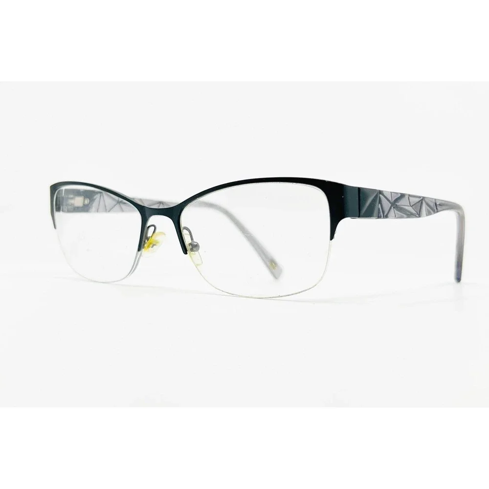 M Eyewear Regency 001 Eyeglasses Women Black Semi-Rimless Cat Eye 53-17-135